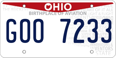OH license plate GOO7233