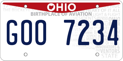 OH license plate GOO7234