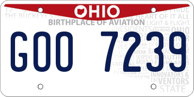 OH license plate GOO7239