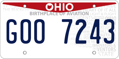 OH license plate GOO7243