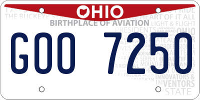 OH license plate GOO7250