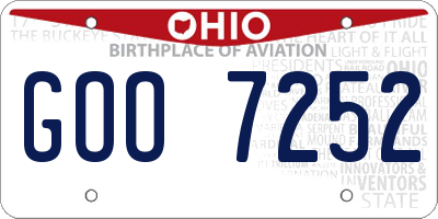 OH license plate GOO7252