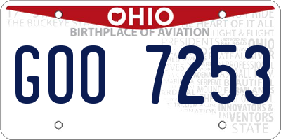 OH license plate GOO7253