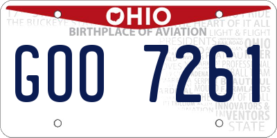 OH license plate GOO7261