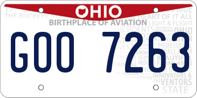 OH license plate GOO7263
