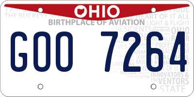 OH license plate GOO7264