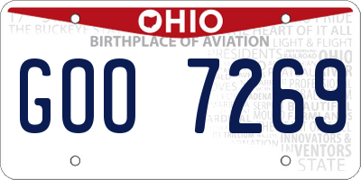 OH license plate GOO7269