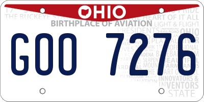 OH license plate GOO7276