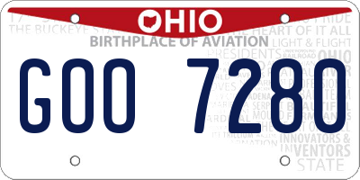 OH license plate GOO7280