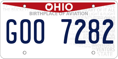 OH license plate GOO7282