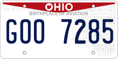 OH license plate GOO7285