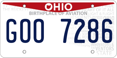 OH license plate GOO7286