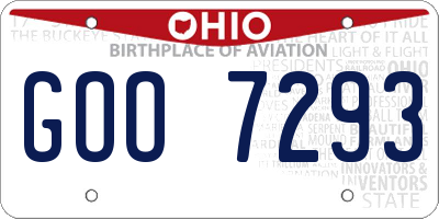 OH license plate GOO7293
