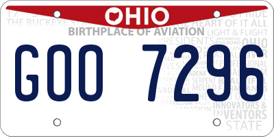 OH license plate GOO7296