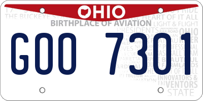 OH license plate GOO7301
