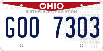 OH license plate GOO7303