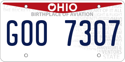 OH license plate GOO7307