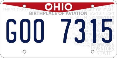 OH license plate GOO7315