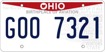 OH license plate GOO7321