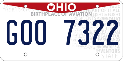 OH license plate GOO7322