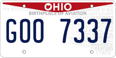 OH license plate GOO7337