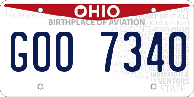 OH license plate GOO7340