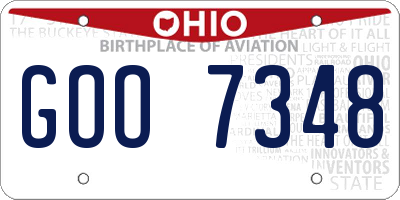 OH license plate GOO7348