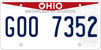 OH license plate GOO7352