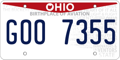 OH license plate GOO7355