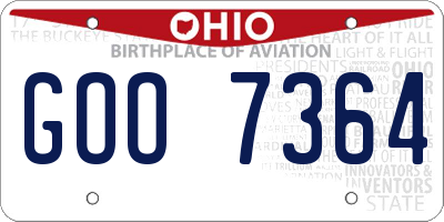 OH license plate GOO7364