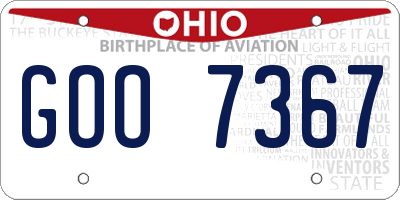 OH license plate GOO7367