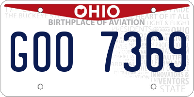 OH license plate GOO7369