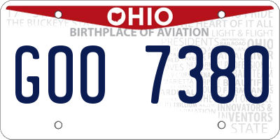 OH license plate GOO7380