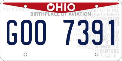 OH license plate GOO7391