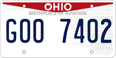 OH license plate GOO7402