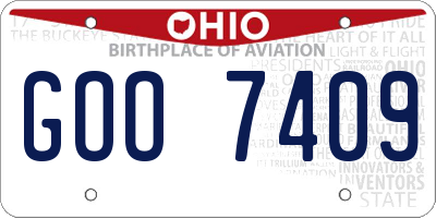 OH license plate GOO7409
