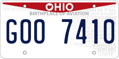 OH license plate GOO7410