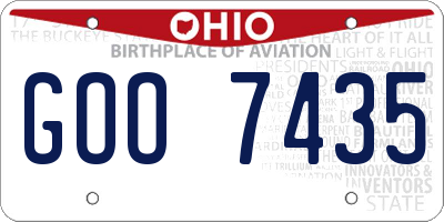 OH license plate GOO7435