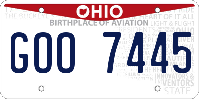 OH license plate GOO7445