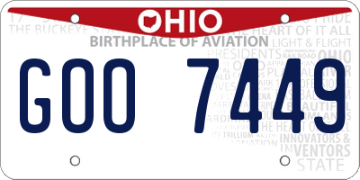 OH license plate GOO7449