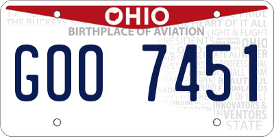 OH license plate GOO7451