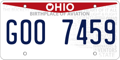 OH license plate GOO7459