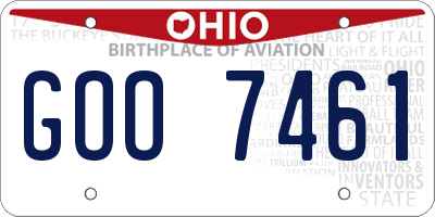 OH license plate GOO7461