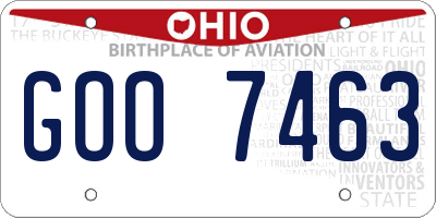 OH license plate GOO7463