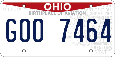 OH license plate GOO7464