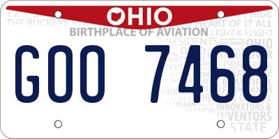 OH license plate GOO7468