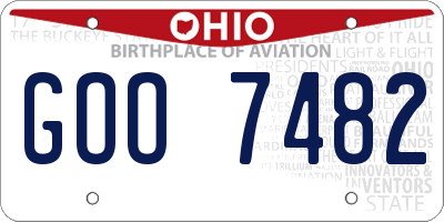OH license plate GOO7482