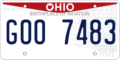 OH license plate GOO7483