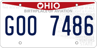 OH license plate GOO7486