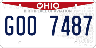 OH license plate GOO7487